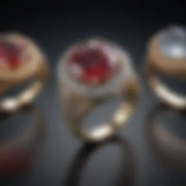 A collection of engagement rings highlighting different styles