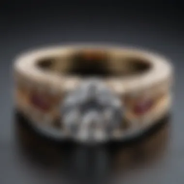 A Modern Twist on Male Engagement Rings Stylish male engagement ring set against a dark background
