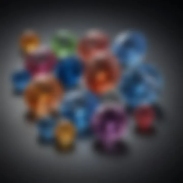 Various types of sapphires in different colors