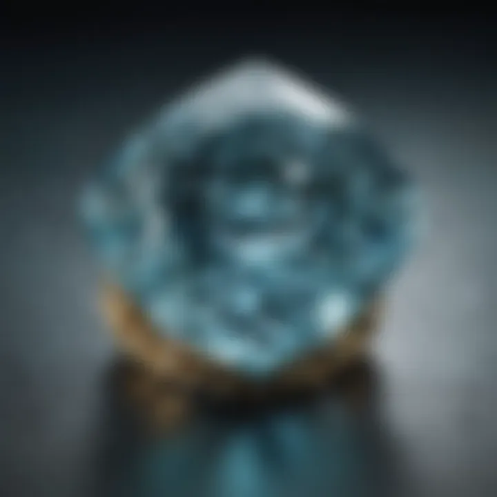 Stunning aquamarine gemstone displayed on a velvet surface