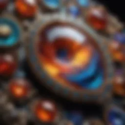 Intricate gemstone inlay showcasing vibrant colors