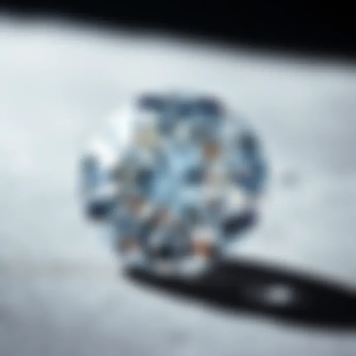 Round Brilliant Cut Diamond A stunning close-up of a round brilliant cut diamond showcasing its brilliance and sparkle