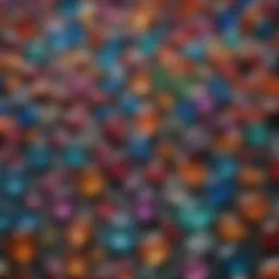A vibrant collection of various gemstones showcasing their colors and textures