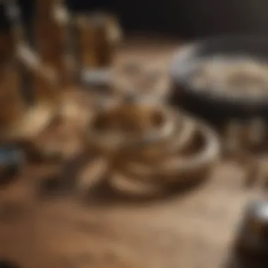 Essential Tools for Caring for Gold Jewelry Care and maintenance tools for gold jewelry on a wooden surface
