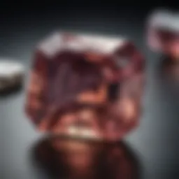 An elongated radiant cut gemstone reflecting light