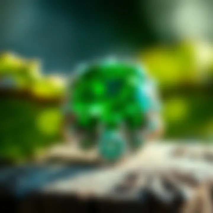 An artistic representation of emerald green in nature