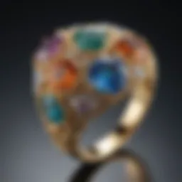 Elegant four stone mothers ring featuring various gemstones