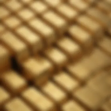 Purity Marks on Eighteen-Karat Yellow Gold Bars of eighteen-karat yellow gold with purity marks visible