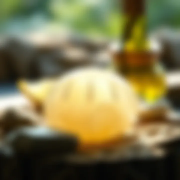 Lemon Quartz in Holistic Practices A tranquil setting where lemon quartz is utilized in a holistic practice.