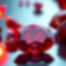 Close-up view of a ruby gemstone showcasing its vibrant red color and clarity.