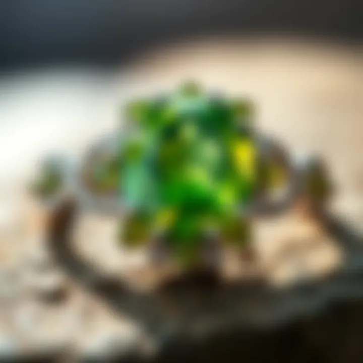 Infographic outlining care and maintenance tips for peridot gemstones