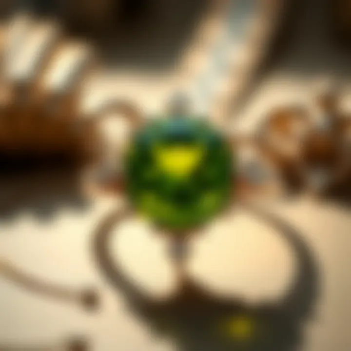 Illustration depicting the historical significance of peridot across cultures