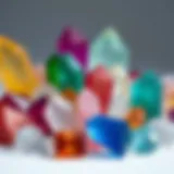 A stunning array of quartz crystals showcasing various colors