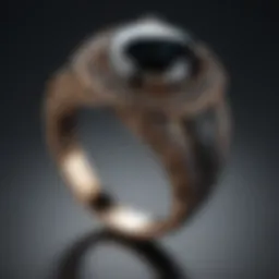 Elegantly crafted black diamond ring showcasing its brilliance