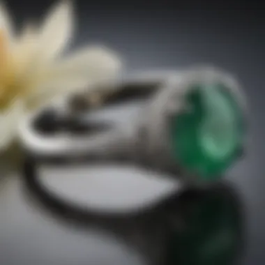 A beautifully maintained vintage jade engagement ring, illustrating proper care and maintenance.
