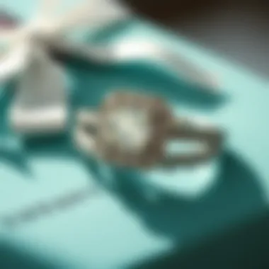 Close-up of Tiffany's intricate craftsmanship showcasing a diamond wedding set