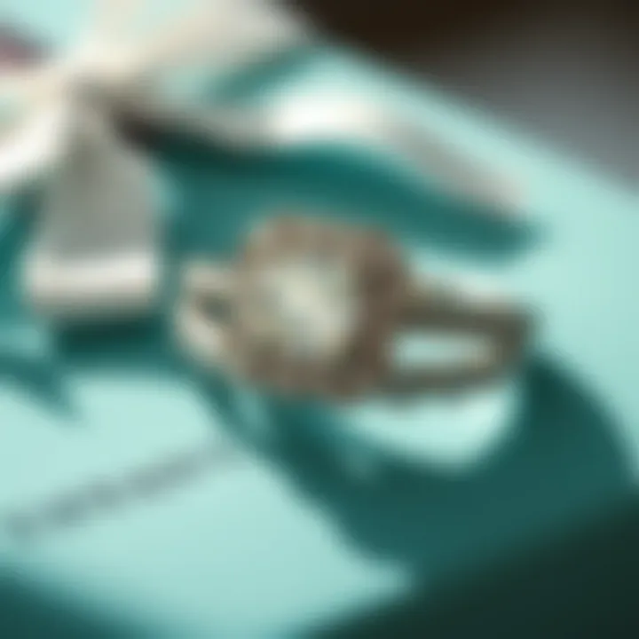 Close-up of Tiffany's intricate craftsmanship showcasing a diamond wedding set