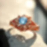 Elegant two-tone rose gold engagement ring with intricate detailing