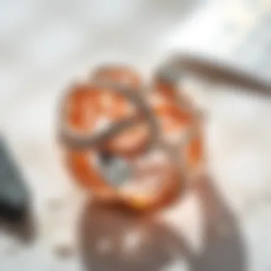 Rose Gold and White Gold Fusion Close-up of rose gold and white gold metal combination