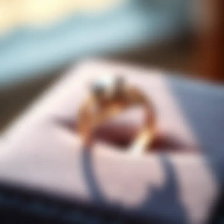 Stunning Showcase of Two-Tone Ring A stunning two-tone ring showcased on a velvet surface