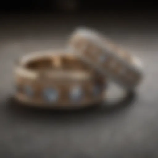 A collection of exquisite wedding bands showcasing various materials and designs.