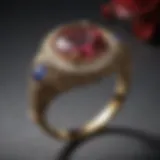 A beautifully crafted vintage anniversary ring adorned with a unique gemstone