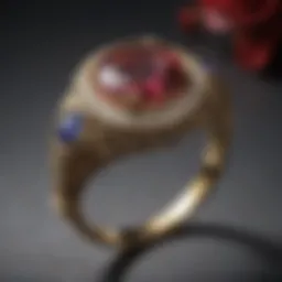 A beautifully crafted vintage anniversary ring adorned with a unique gemstone