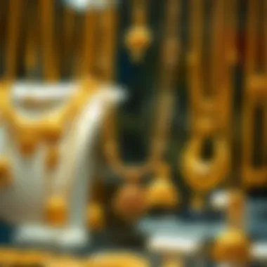 A beautifully arranged display of second-hand gold necklaces highlighting their beauty