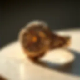 Elegant Zales stamped ring showcasing intricate design details