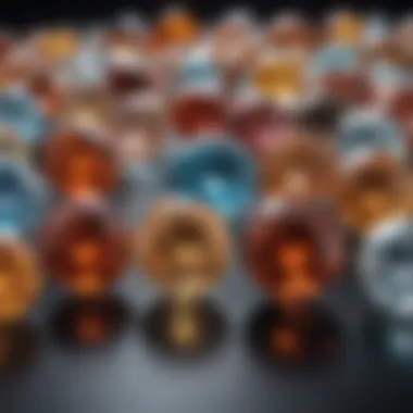 Diverse Varieties of Zircon An artistic representation of various zircon varieties in different settings.