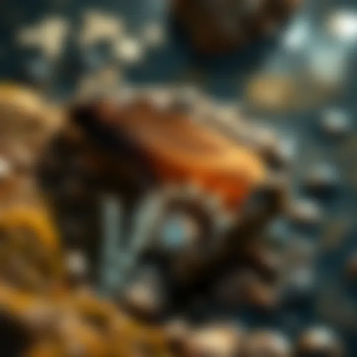 Freshwater pearl oyster in its natural habitat