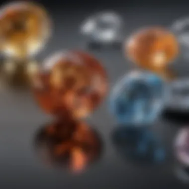 A luxurious display of G color diamonds emphasizing their market value