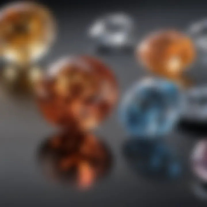 A luxurious display of G color diamonds emphasizing their market value