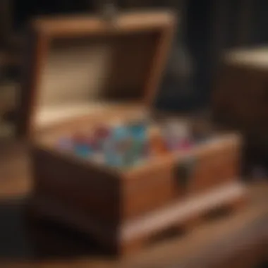 Wooden Gem Storage Box Elegant wooden gem storage box showcasing various gemstones
