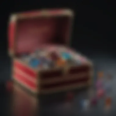 Velvet-Lined Gem Case Luxurious velvet-lined gem case with assorted jewels
