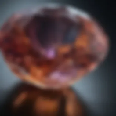 Captivating Brilliance of Faceted Gemstones A close-up view of a gem's facets reflecting light, emphasizing its brilliance.