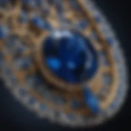 A stunning grand sapphire with deep blue hues and intricate inclusions