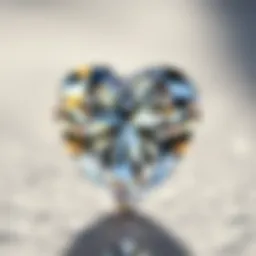 Close-up view of a heart and arrow diamond showcasing its precision cut