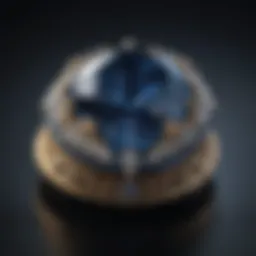 Hope Diamond on display showcasing its deep blue color.