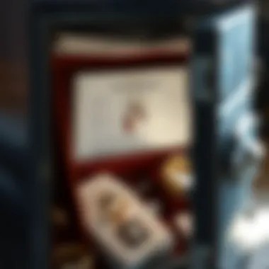 Securing Jewelry and Documentation Safe with jewelry items and insurance paperwork