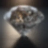 A close-up view of a sparkling diamond showcasing its clarity and brilliance.