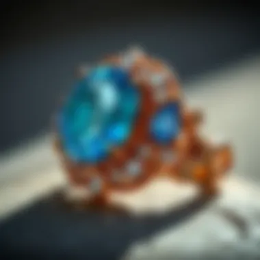 Close-up of a beautifully crafted gemstone ring