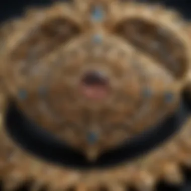 Intricate Designs of Eighteen Karat Gold Close-up view of intricate 18k gold jewelry designs showcasing its brilliance