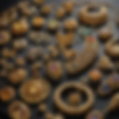 Elegant Display of Eighteen Karat Gold Pieces An elegant display of various 18k gold pieces highlighting their color and sheen