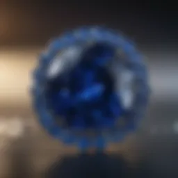 Close-up of a rare blue sapphire showcasing its clarity and brilliance