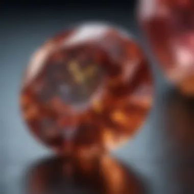 Close-up of a beautifully cut gemstone reflecting light, emphasizing its unique facets.