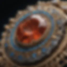Detailed rendering of a jewelry piece showcasing intricate design elements