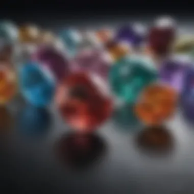 Close-up of various gemstones known for their durability and tarnish resistance.