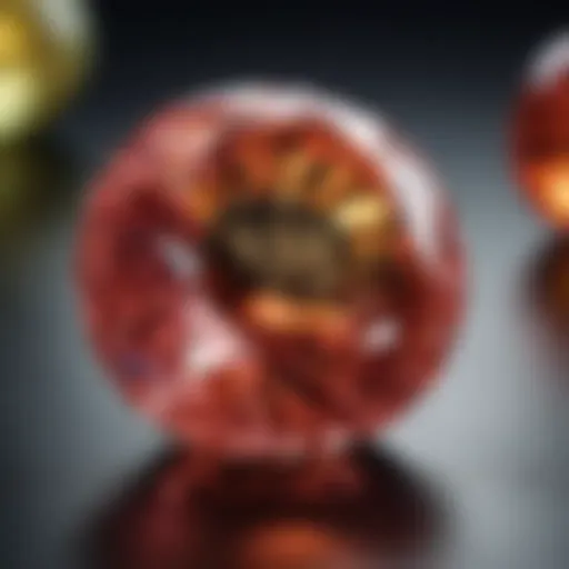 An exquisite close-up view of the June birthstone showcasing its unique colors and facets