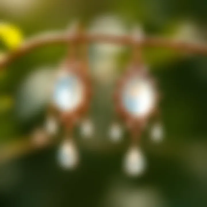 Captivating moonstone earrings reflecting light with a mystical glow